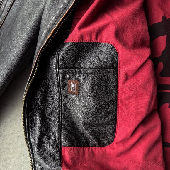 DANIER - Distressed Mens Leather Moto Jacket - 2XLT - Picture 9 of 10